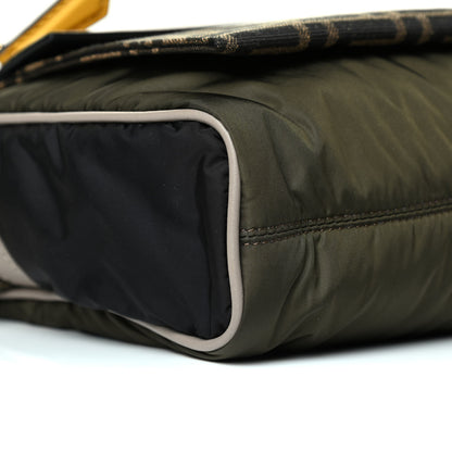 Fendi Nylon Dolmias Vitello Grace FF East West Messenger Military Brown Tortora 7 of 7