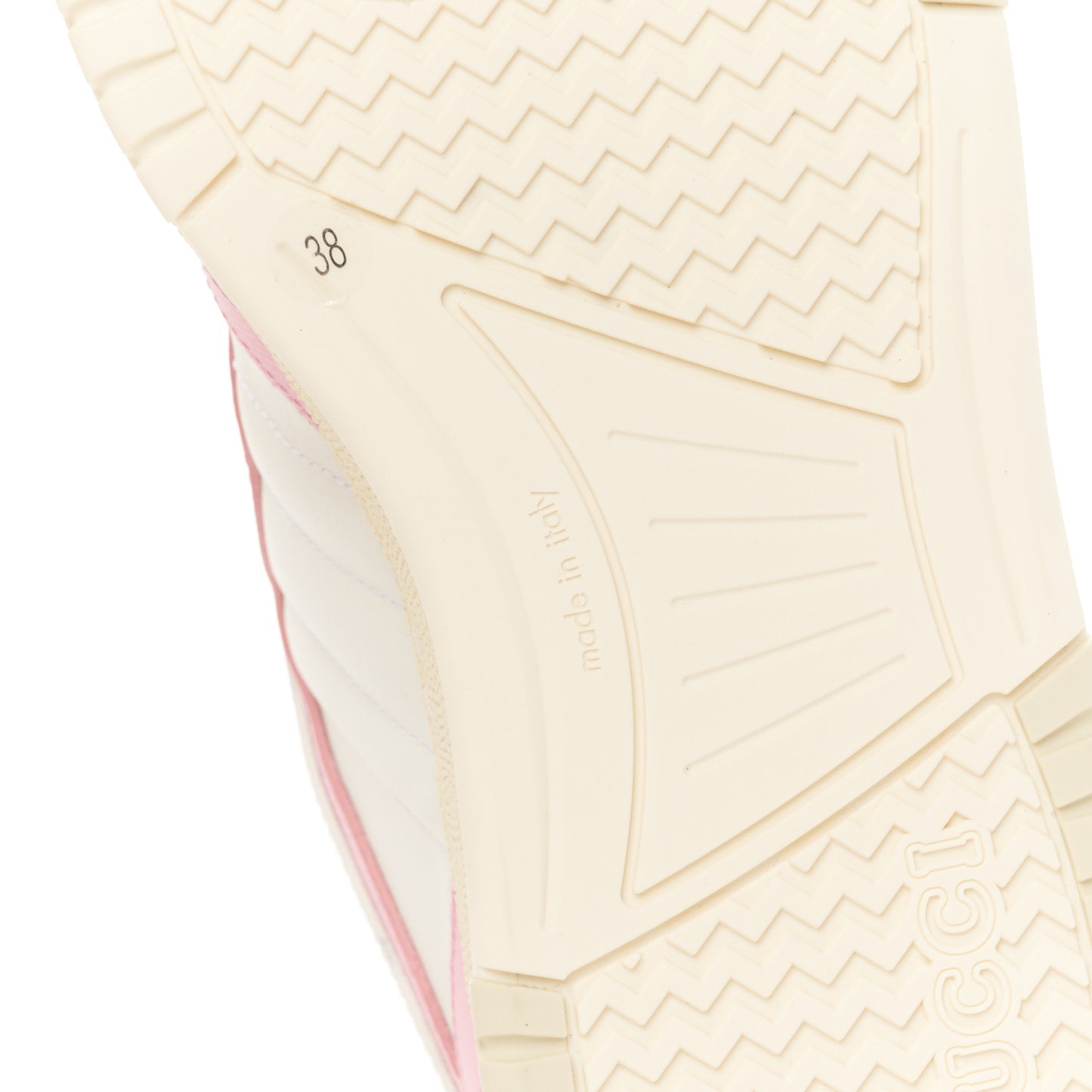 Calfskin Womens Re-Web Sneakers 38 White Pink