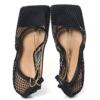 Bottega Veneta Mesh Calfskin Stretch Chain Strap 90mm Pumps 39.5 Black 2 of 8