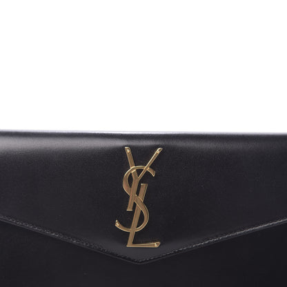 Saint Laurent Smooth Shiny Calfskin Monogram Uptown Pouch Black 10 of 10