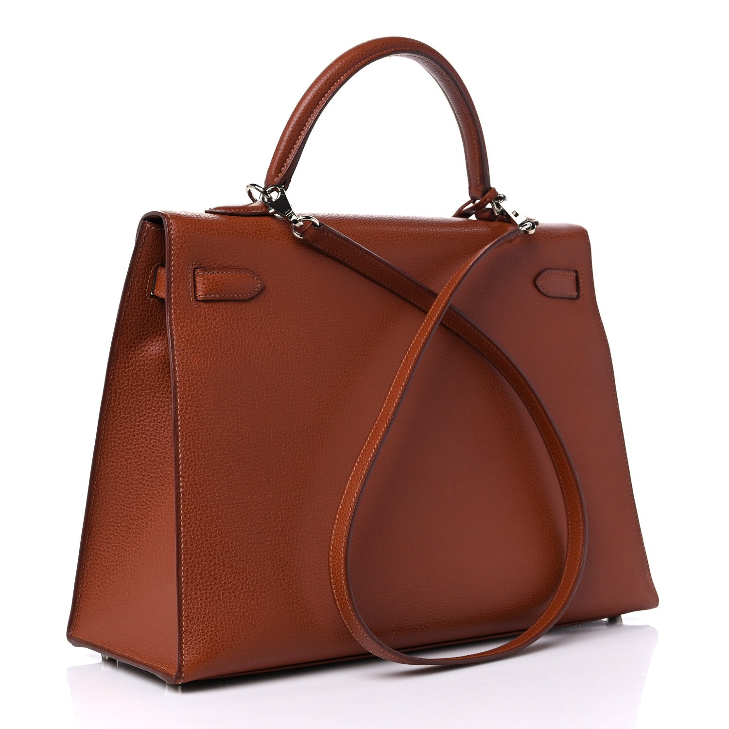 Hermes Vache Liegee Kelly Sellier 35 Noisette 3 of 13