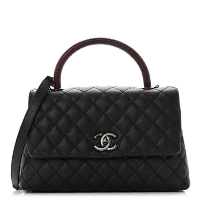 Chanel Caviar Lizard Quilted Small Coco Handle Flap Black 1 of 8