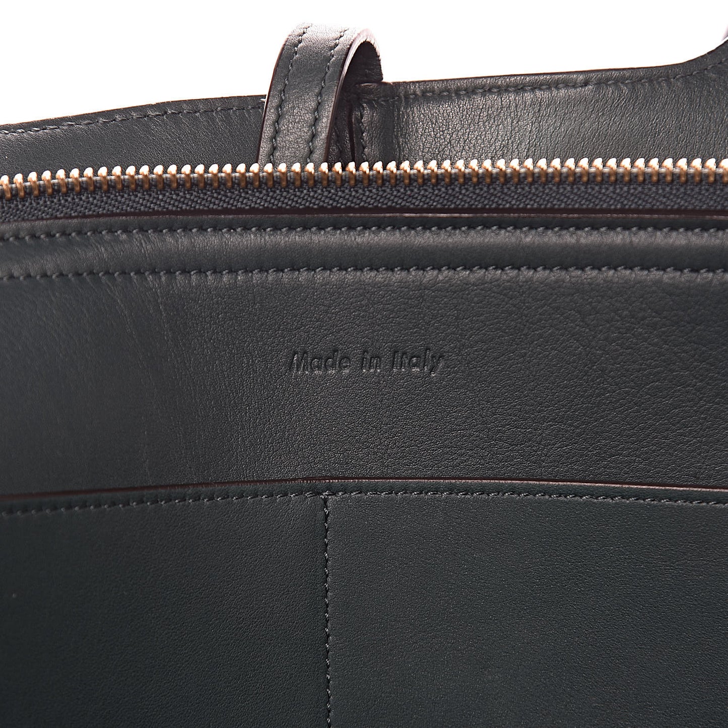 Calfskin Medium Tri-Fold Bag Bottle Green