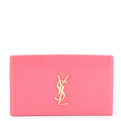 Saint Laurent Grain De Poudre Classic Monogram Kate Clutch Rose Clair 1 of 5