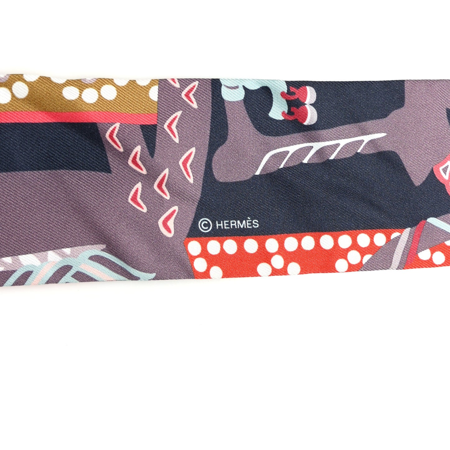 Silk Fantaisie D'Etriers Twilly Anthracite Corail