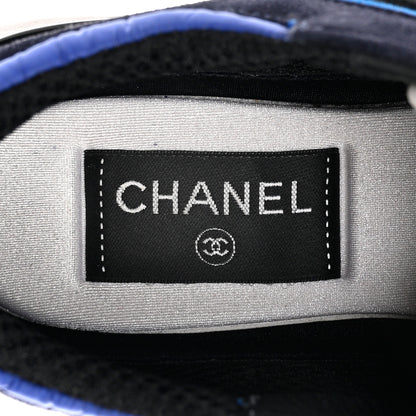 Chanel Suede Calfskin CC Sneakers 37 Blue Navy Dark Navy 7 of 8