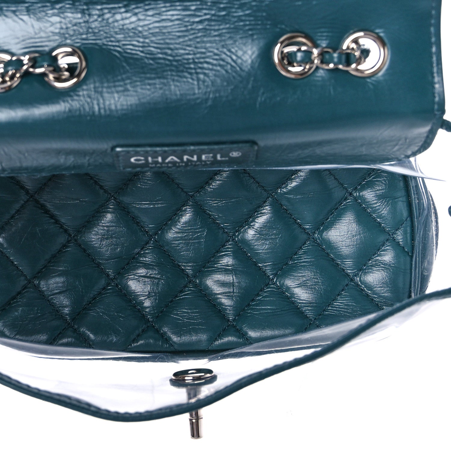 Chanel Crumpled Calfskin PVC Quilted Backpack Green 5 of 10