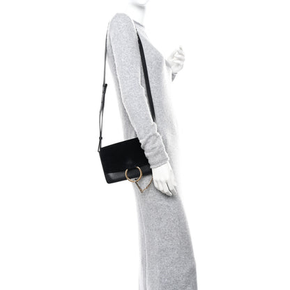 Chloe Suede Calfskin Small Faye Shoulder Bag Black 2 of 13