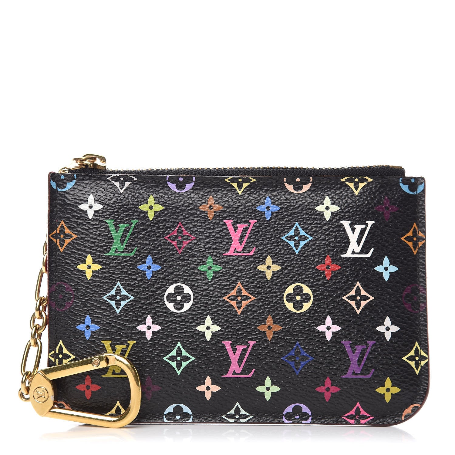 Louis Vuitton Monogram Multicolor Key Pouch Black Grenade 1 of 7