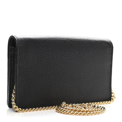 Gucci Calfskin Mini GG Marmont Chain Wallet Black 3 of 12