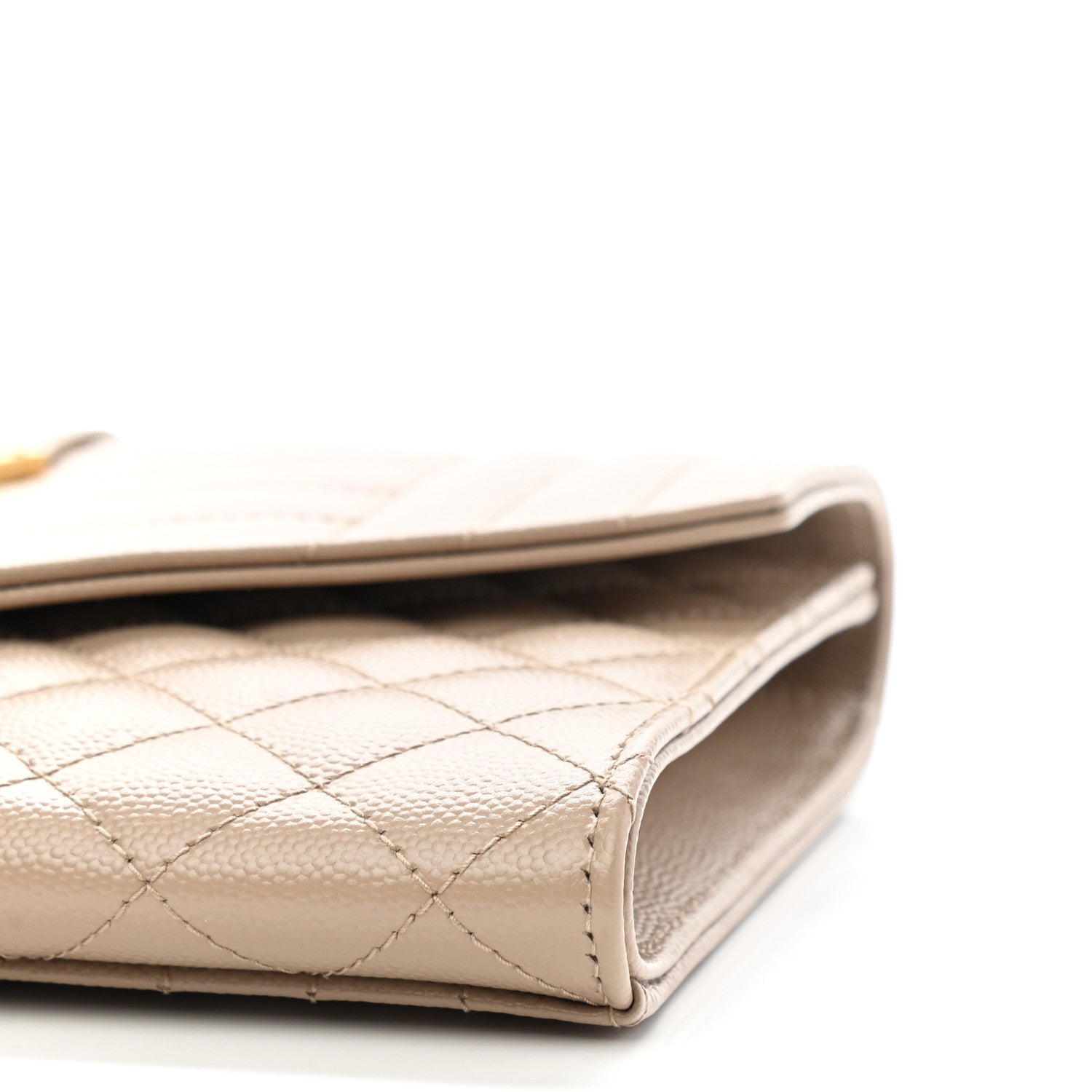 Saint Laurent Grain De Poudre Textured Mixed Matelasse Triquilt Monogram Clutch Dark Beige 10 of 11