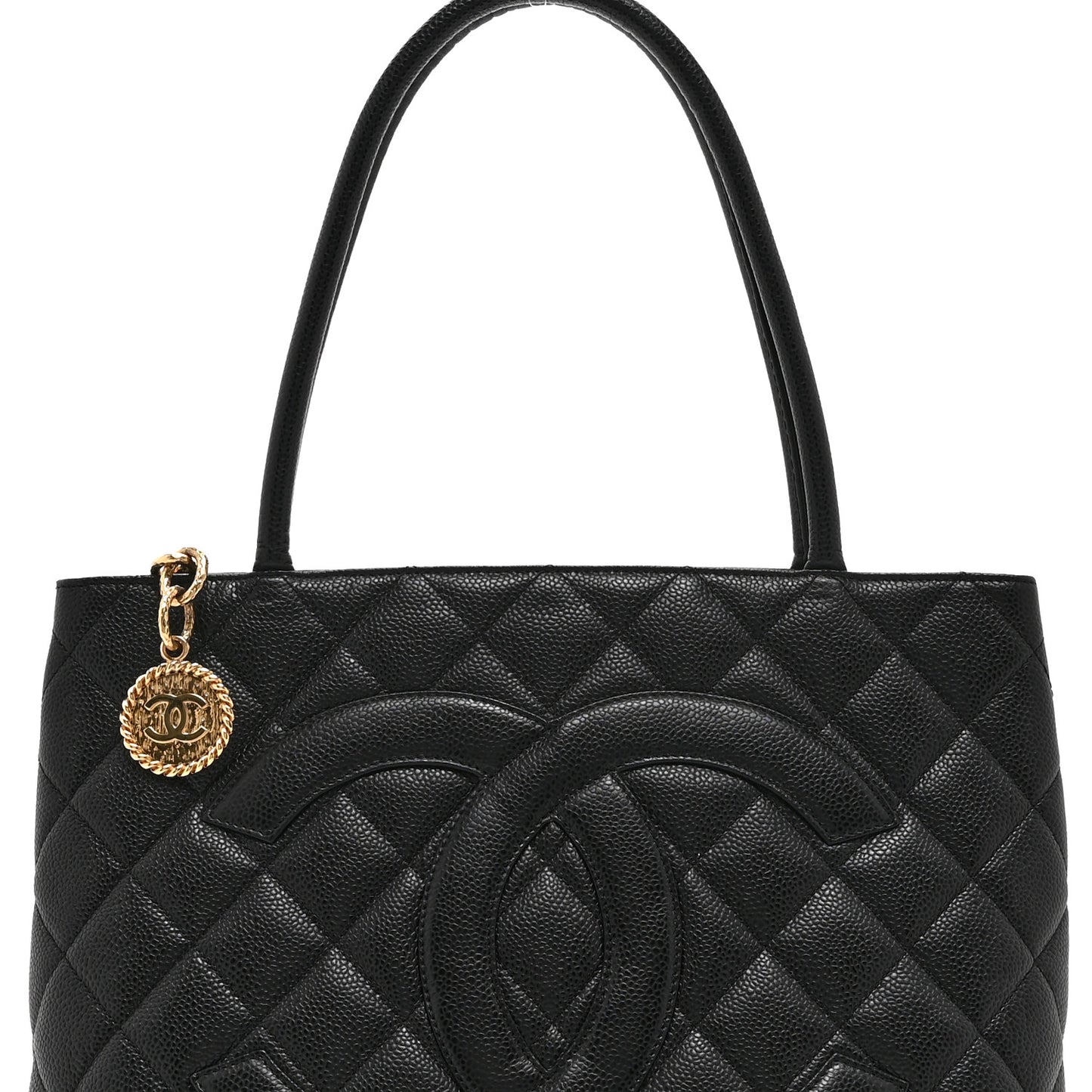 Caviar Quilted Medallion Tote Black