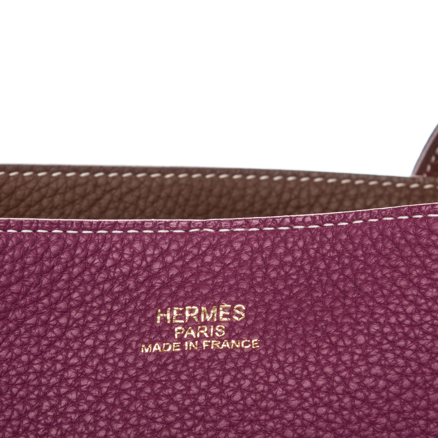 Hermes Taurillon Clemence Double Sens 45 Reversible Tote Marron Tosca 5 of 7