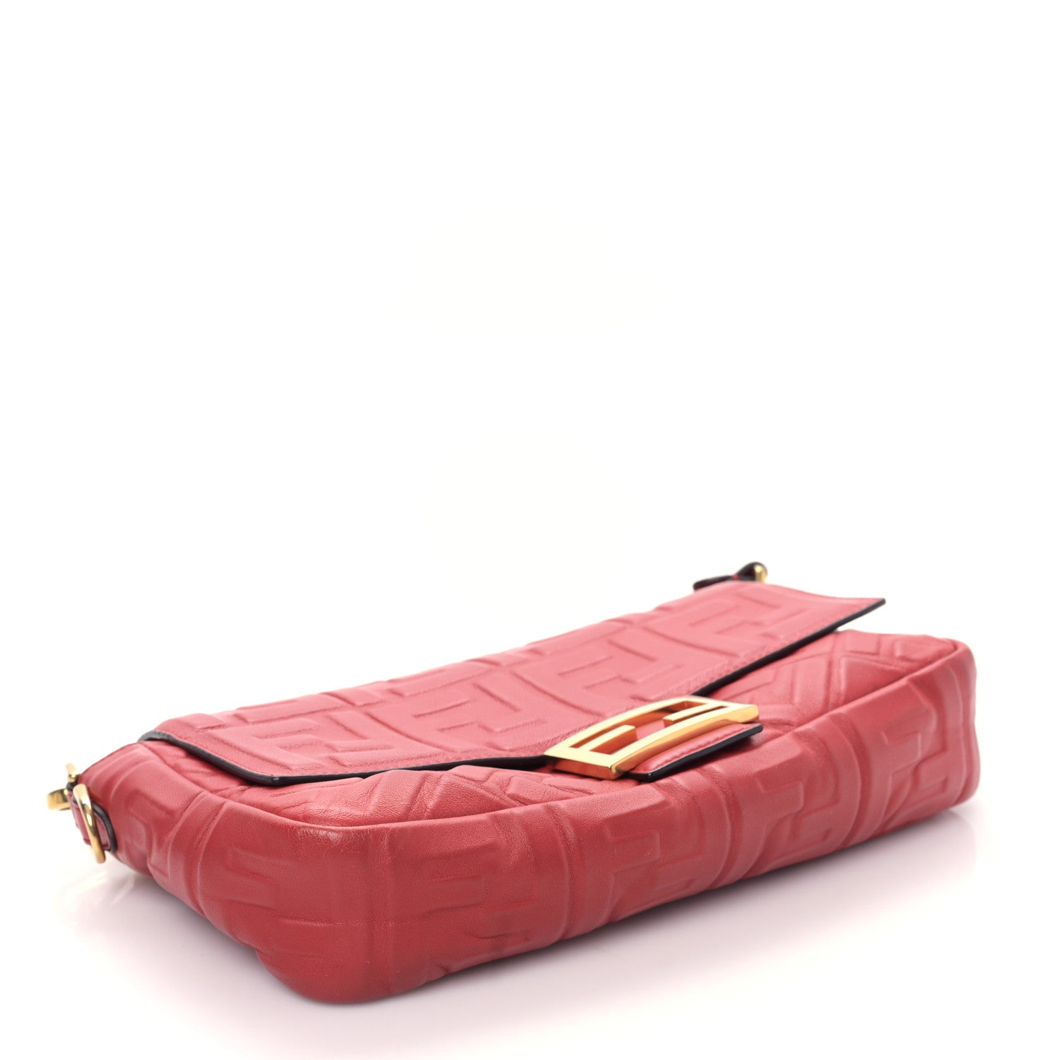 Fendi Nappa FF 1974 Embossed Baguette Fragola 3 of 7