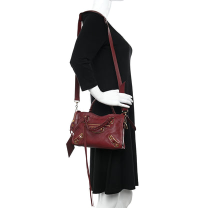 Balenciaga Chevre Gold Metallic Edge Hardware Mini City Rouge Brique Rouge Grenade 2 of 12