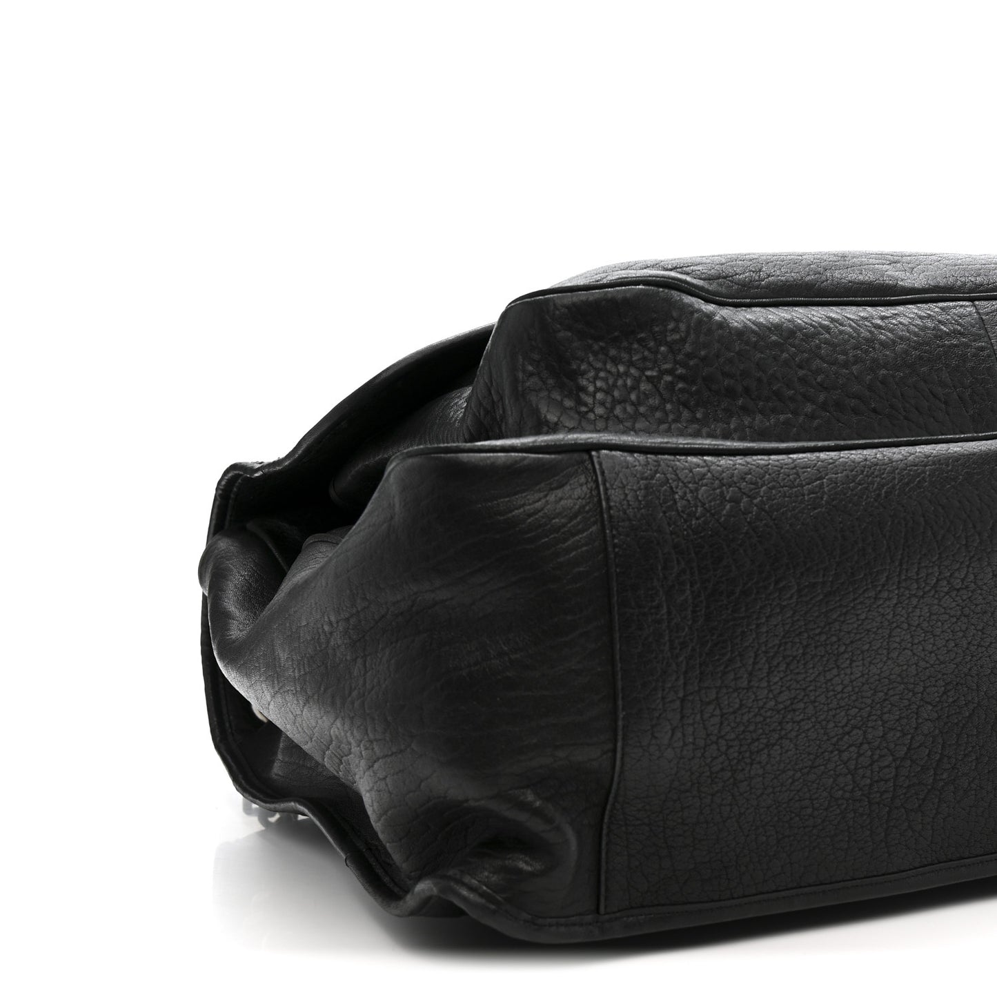Grained Lambskin Monogram Oversized Niki Chain Satchel Black