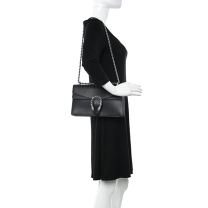 Gucci Pebbled Calfskin Small Dionysus Shoulder Bag Black 2 of 13