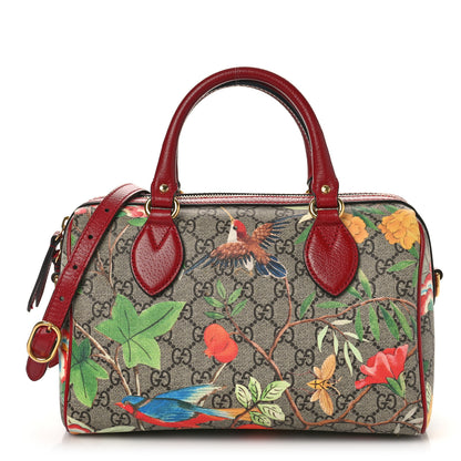 Gucci GG Supreme Monogram Tian Small Boston Beige Multicolor Red 1 of 9