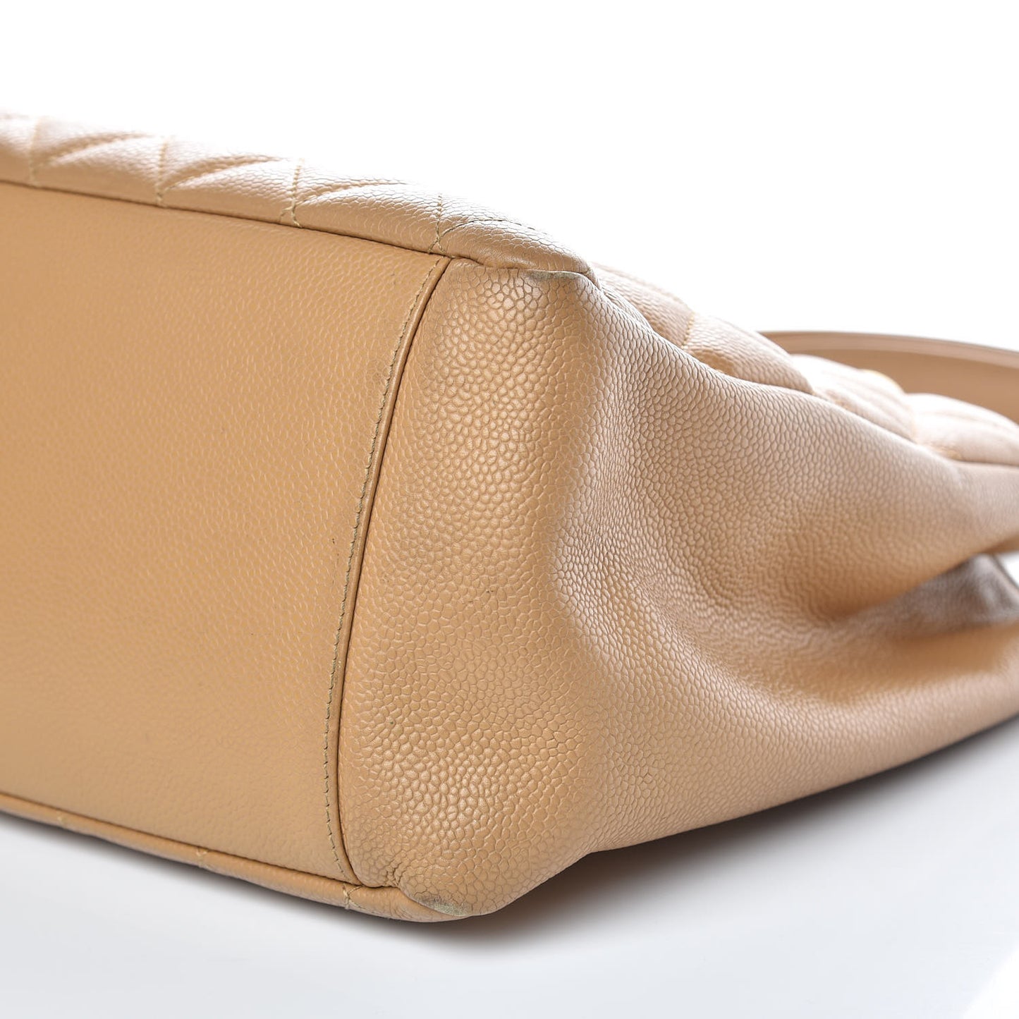 Caviar Quilted Grand Shopping Tote GST Beige