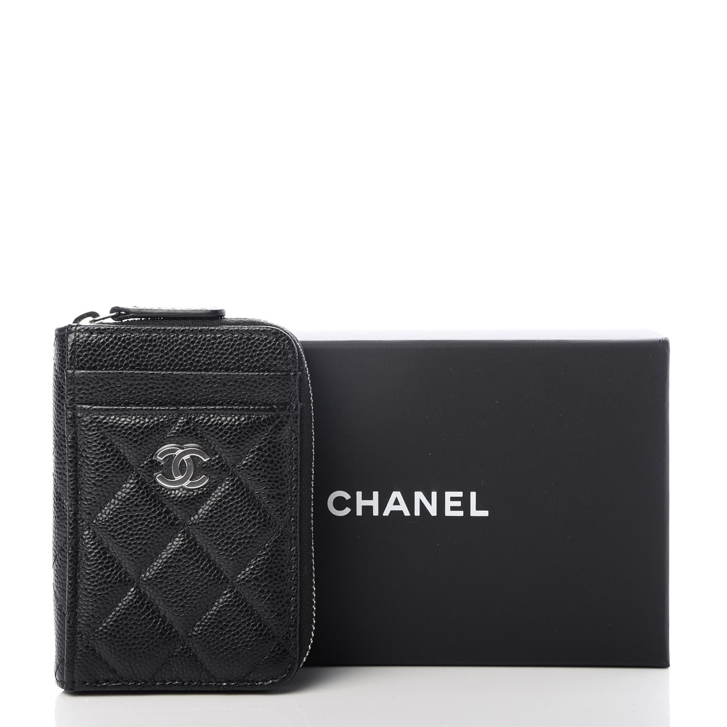 Chanel Caviar Quilted Zip Card Holder Black 8 of 8