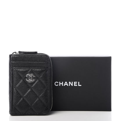 Chanel Caviar Quilted Zip Card Holder Black 8 of 8
