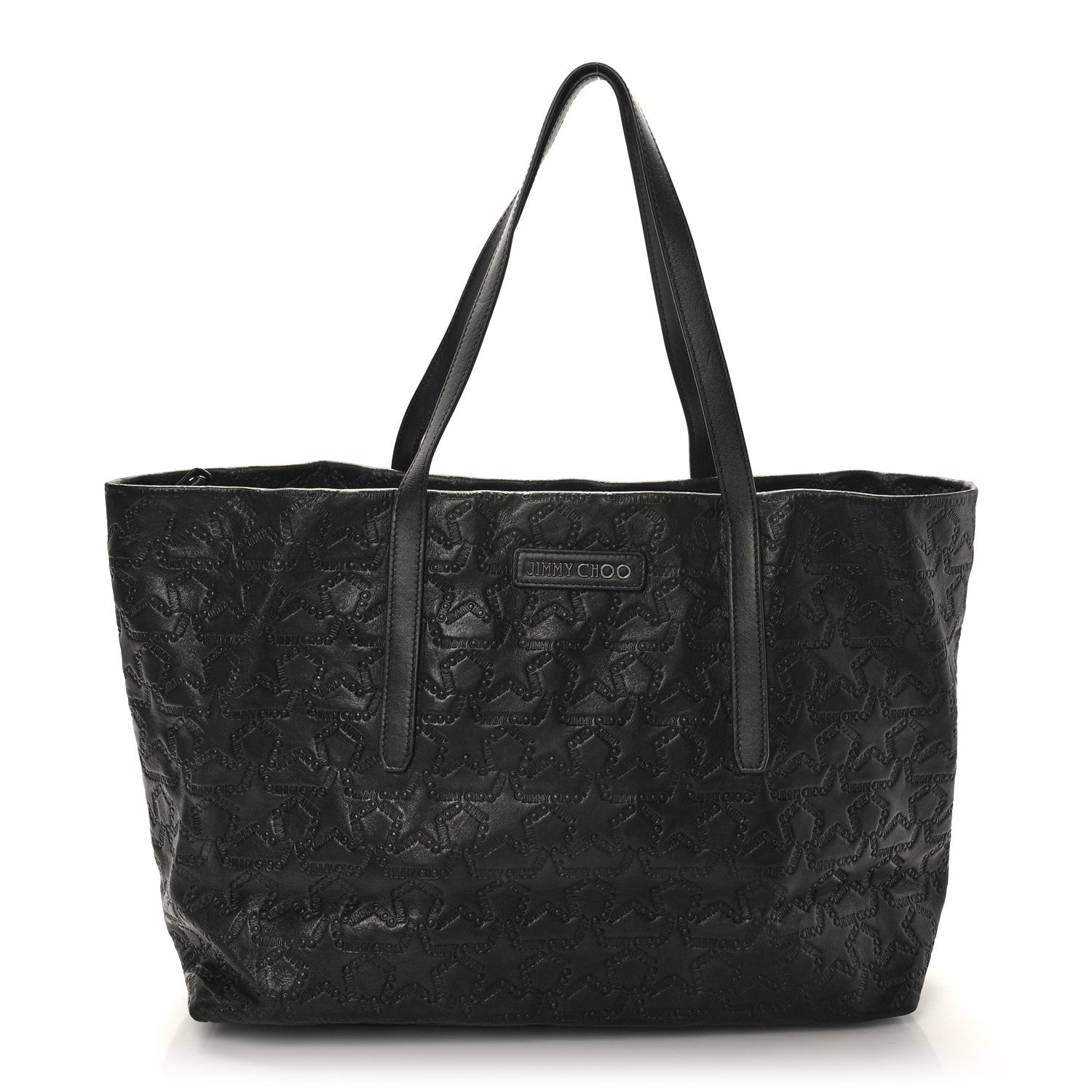 Jimmy Choo Calfskin Star Embossed Tote Black 1 of 8