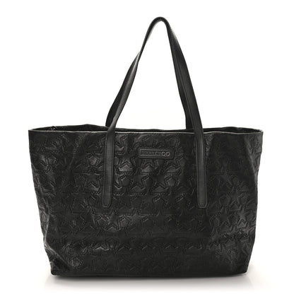 Jimmy Choo Calfskin Star Embossed Tote Black 1 of 8