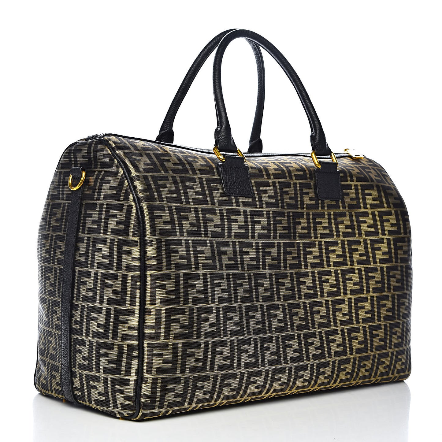 Fabric Jacquard Cuoio Roma FF Metallic Thread Karligraphy Weekender Gold Black