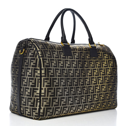Fendi Fabric Jacquard Cuoio Roma FF Metallic Thread Karligraphy Weekender Gold Black 3 of 10