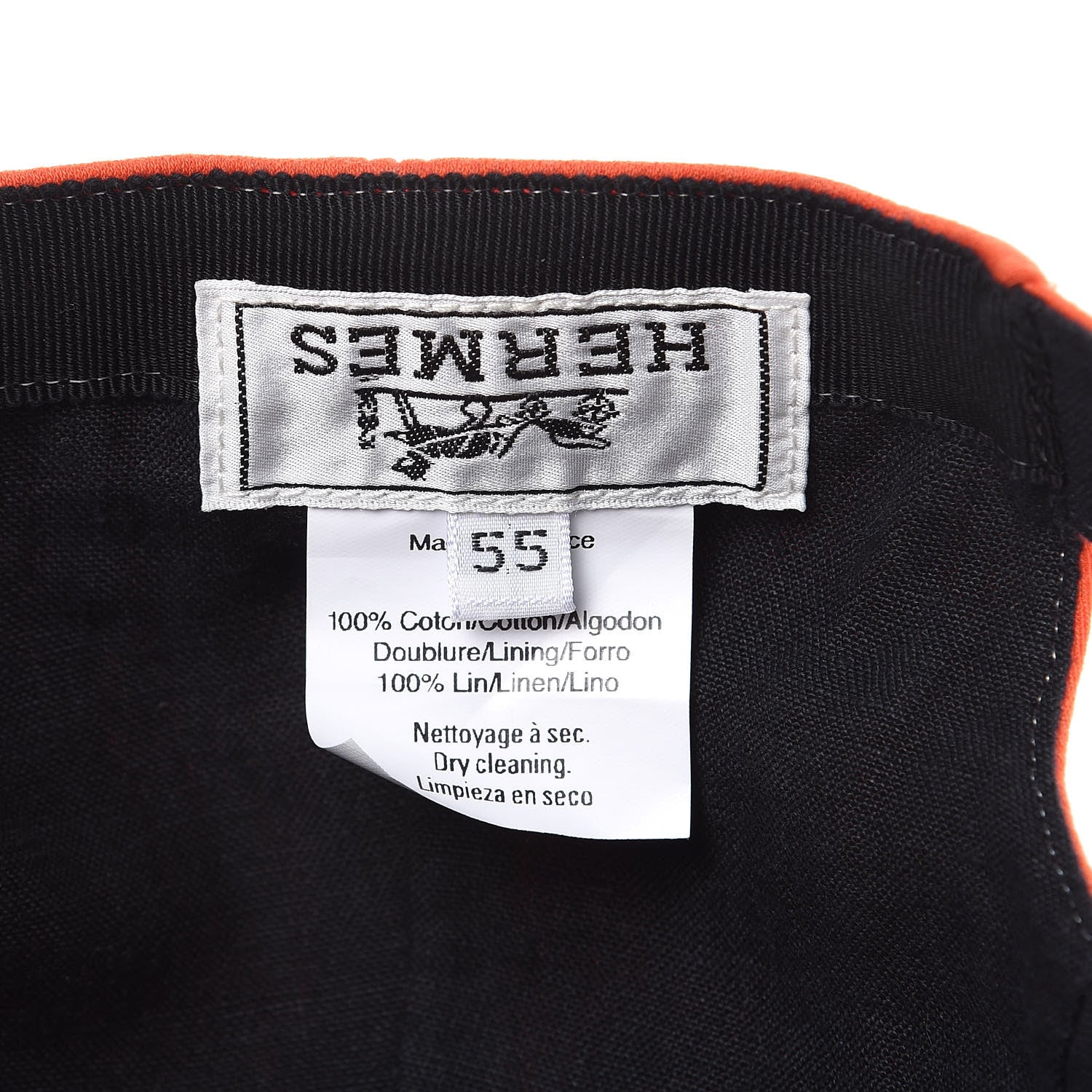 Hermes Cotton Cap 55 Orange 5 of 5