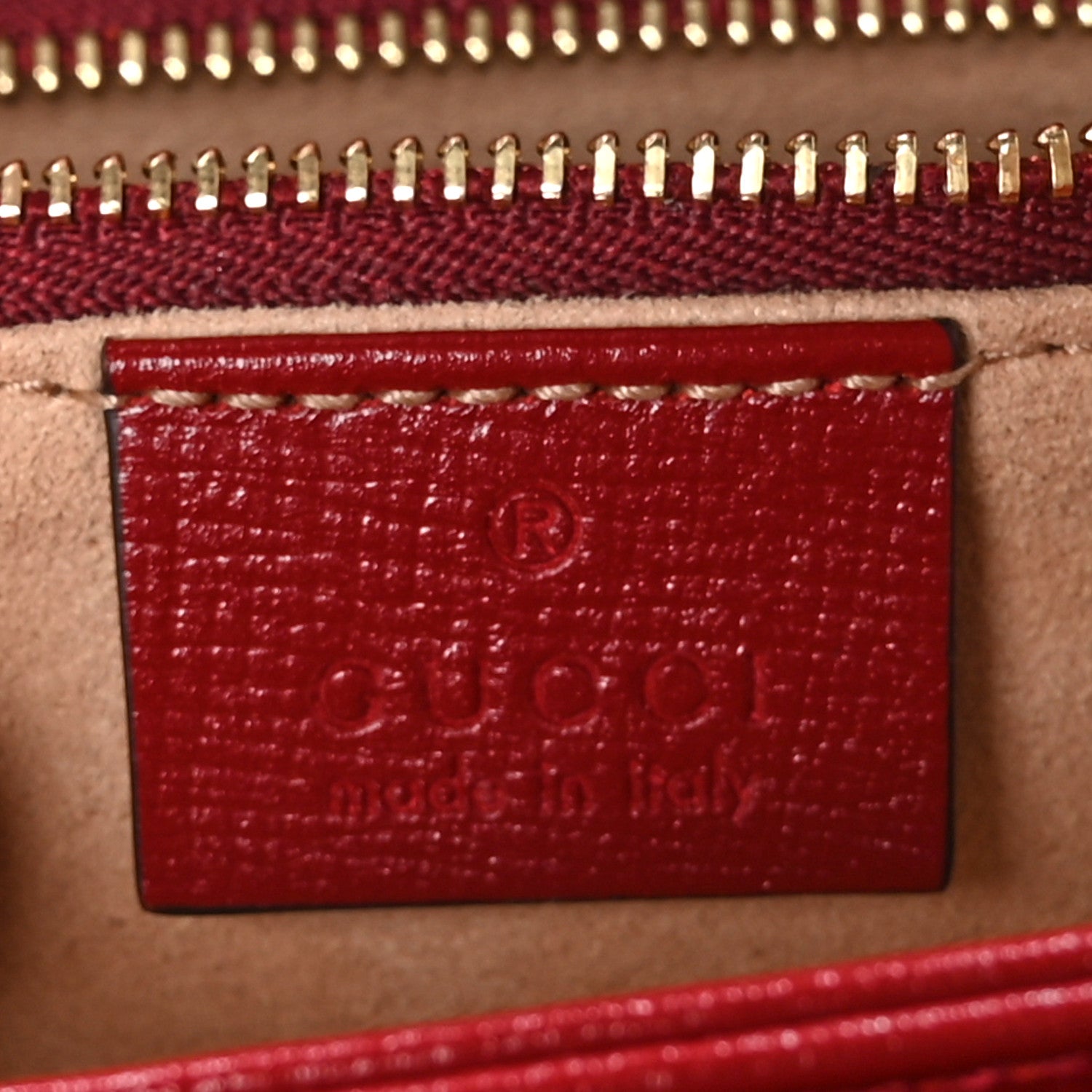 Gucci GG Supreme Monogram Azalea Calfskin Horsebit 1955 Shoulder Bag Beige Ebony New Cherry Red 7 of 11