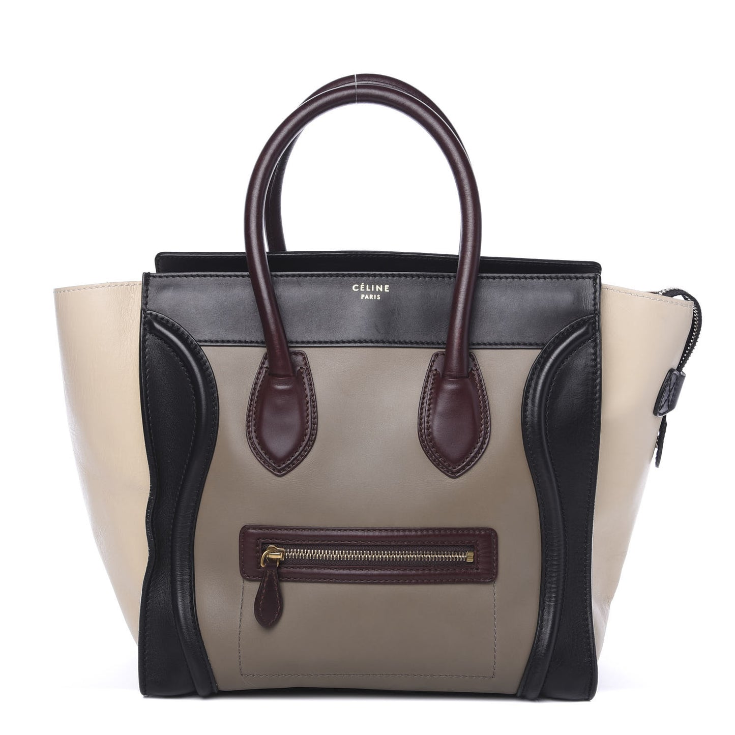 Smooth Calfskin Mini Tri-Color Luggage Grey