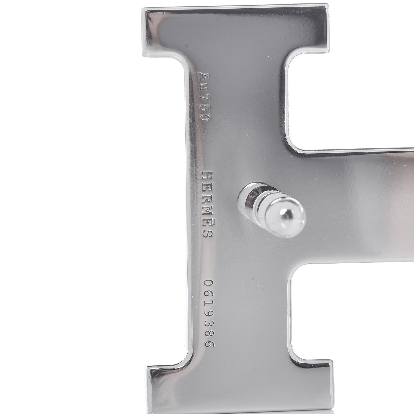 18K White Gold Diamond 38mm H Belt Buckle