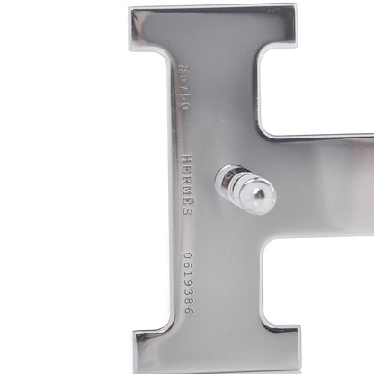 Hermes 18K White Gold Diamond 38mm H Belt Buckle 3 of 4