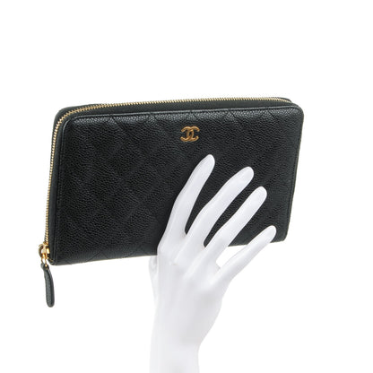 Chanel Caviar Quilted Large Zip Around Organizer Wallet Black 2 of 8