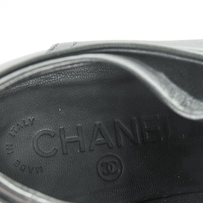 Chanel Lambskin Patent Cap Toe CC Sneakers 35.5 Black 7 of 7