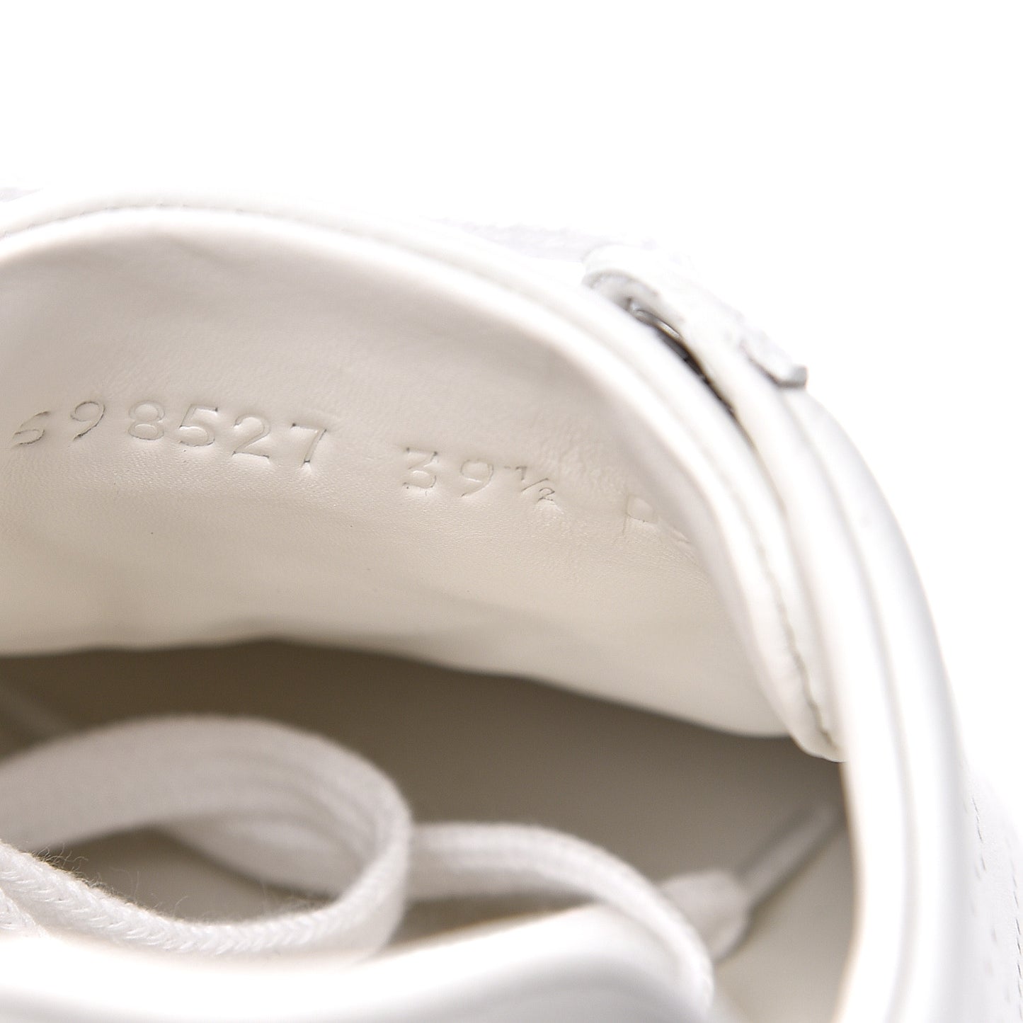 Calfskin Interlocking G Perforated Womens Ace Sneakers 39.5 White Grey Sky