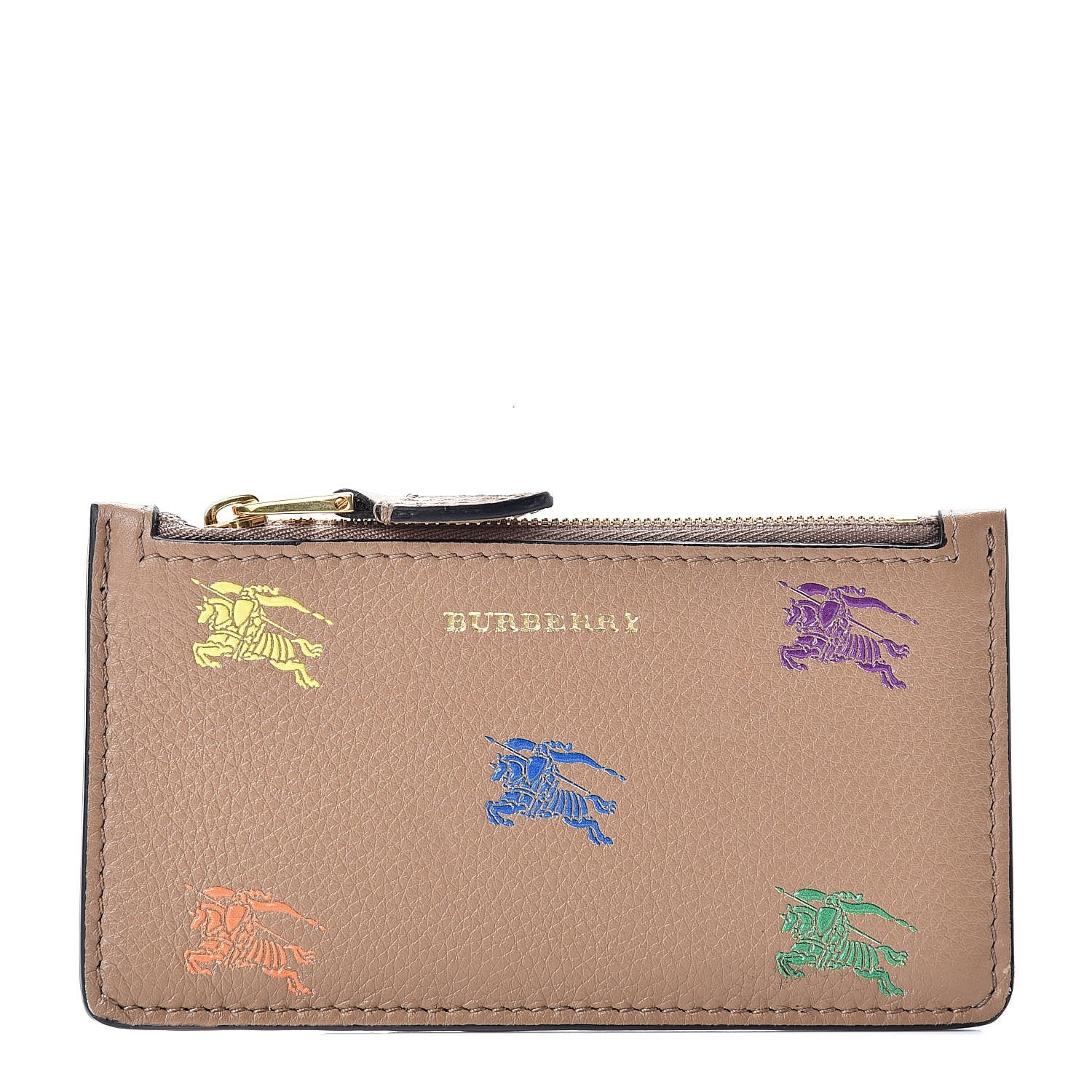 Burberry Grained Calfskin EKD Somerset Coin Case Card Holder Light Camel 1 of 8