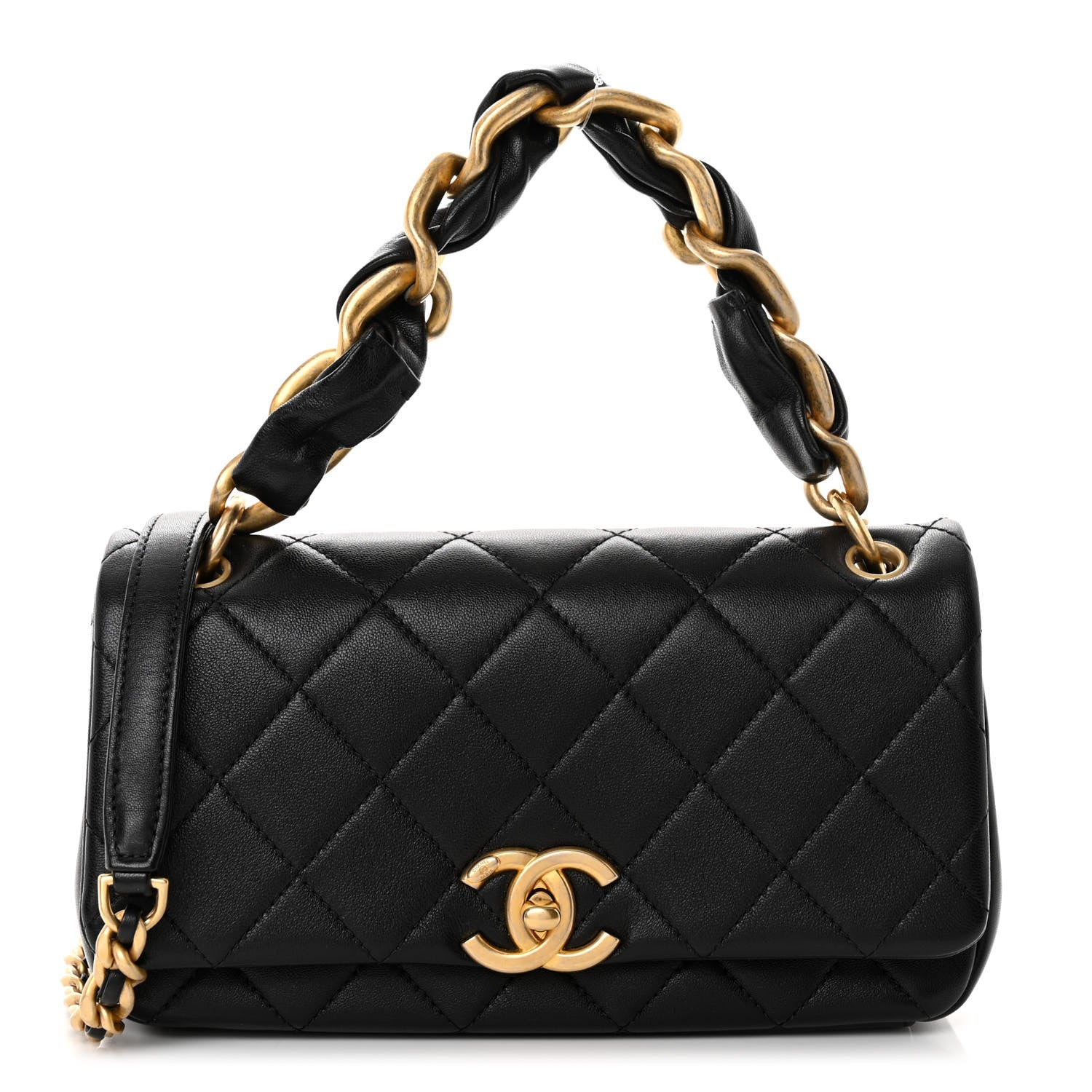Chanel Shiny Lambskin Chain Is More Flap Black 1 of 11