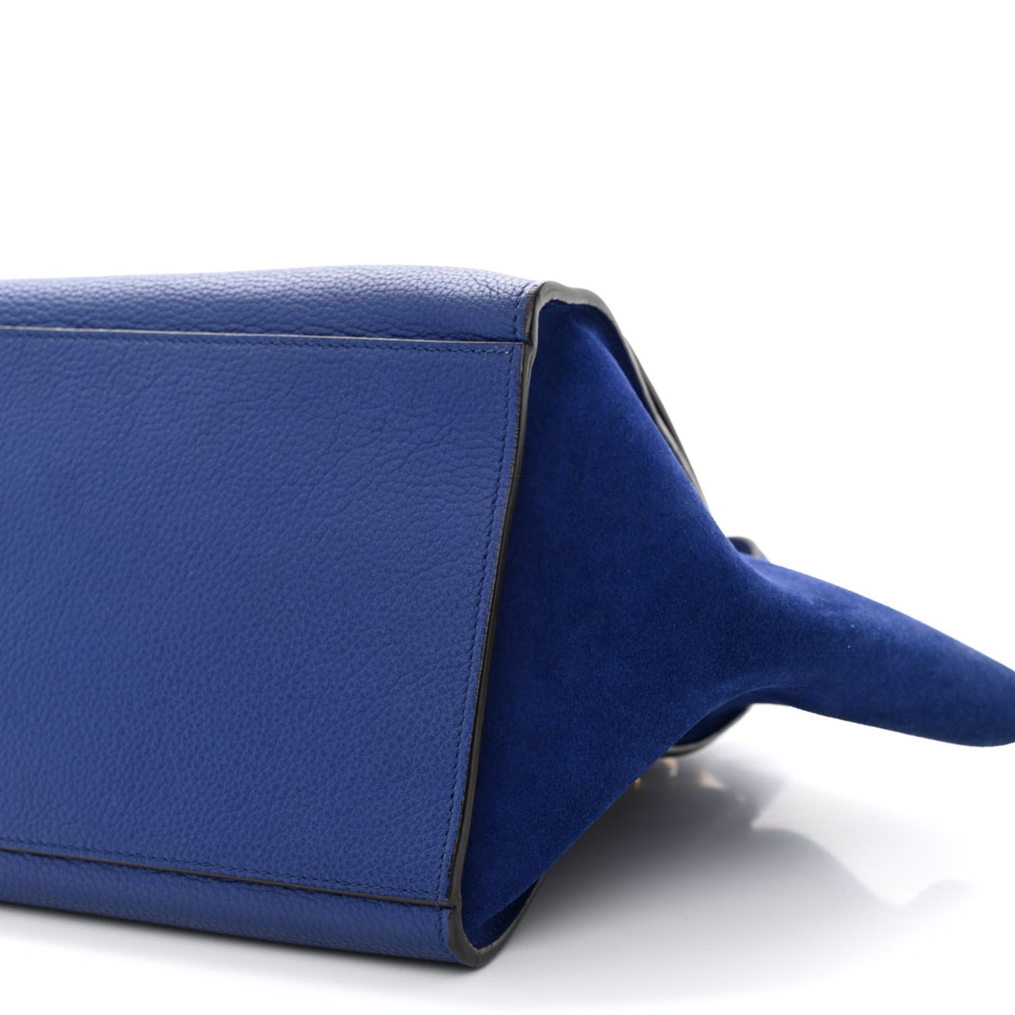 Drummed Calfskin Suede Small Trapeze Indigo