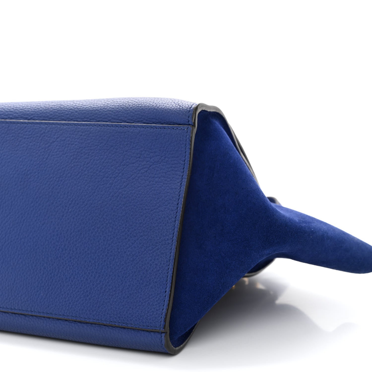 Celine Drummed Calfskin Suede Small Trapeze Indigo 10 of 10