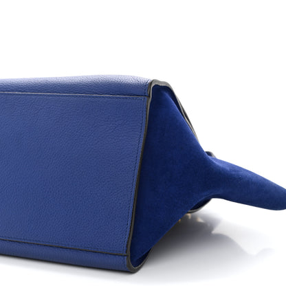 Celine Drummed Calfskin Suede Small Trapeze Indigo 10 of 10