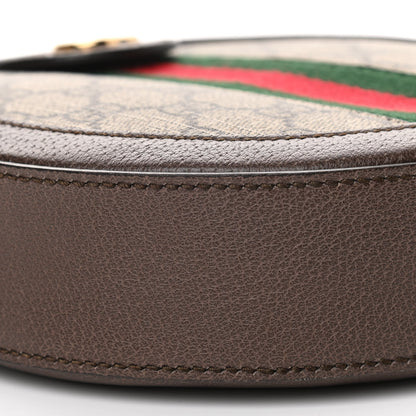 Gucci GG Supreme Monogram Web Mini Ophidia Round Shoulder Bag Brown 9 of 10