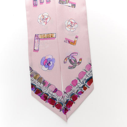 Chanel Silk Twill Slim Bandeau Scarf Pink 2 of 3