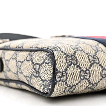 Gucci GG Supreme Monogram Textured Dollar Calfskin Web Small Ophidia Messenger Bag Beige Blue 9 of 10