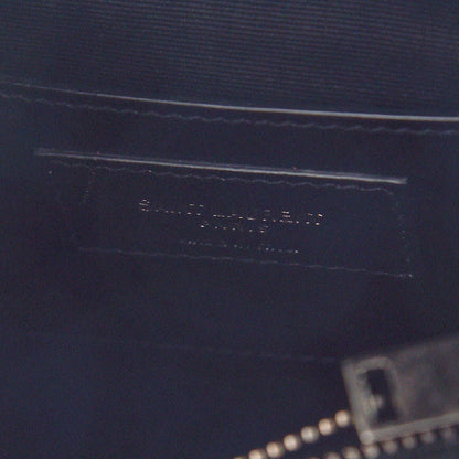 Saint Laurent Sheepskin Matelasse Chevron Monogram Medium College Bag Black 10 of 12