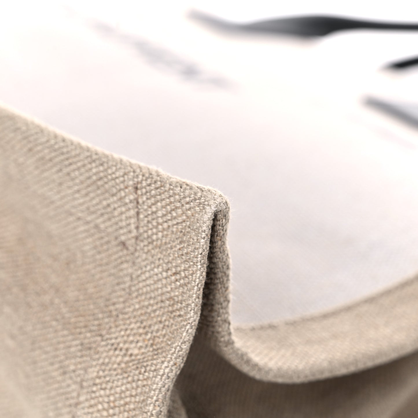 Linen Calfskin Rive Gauche Tote Optic White