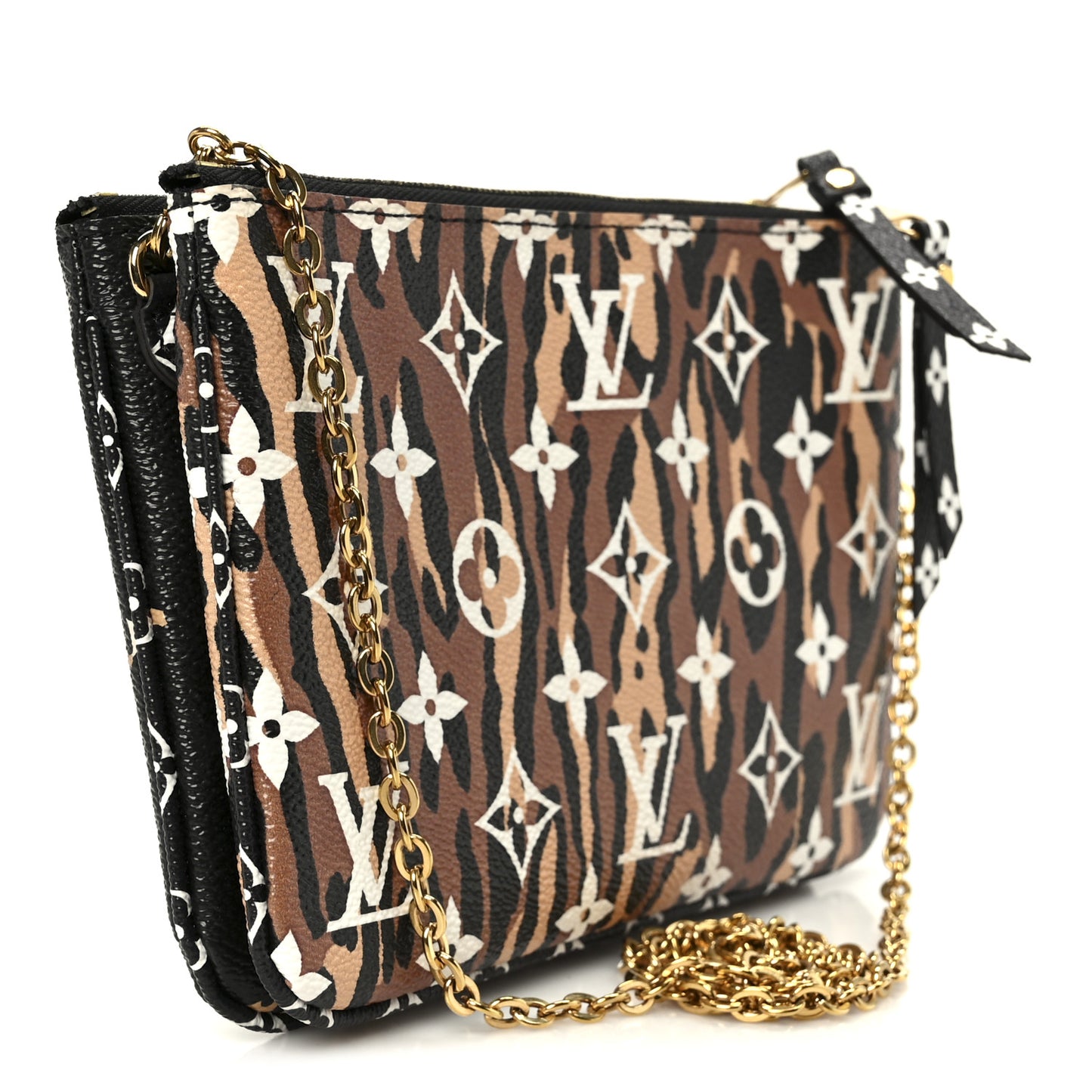 Monogram Giant Jungle Pochette Double Zip Black