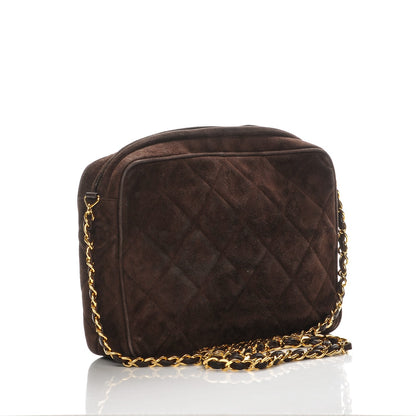 Chanel Suede Quilted Tassel Camera Case Brown 3 of 11
