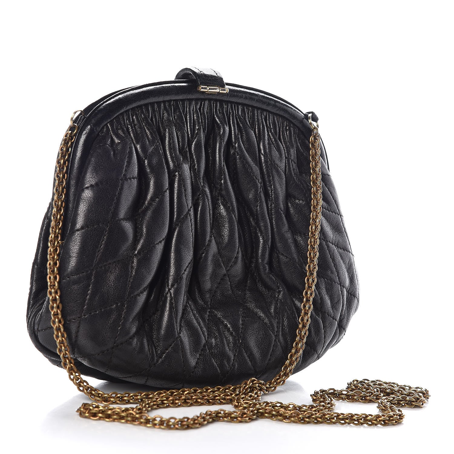 Chanel Lambskin Quilted Frame Bag Black 3 of 8